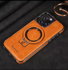 Funda de iPhone de cuero con soporte