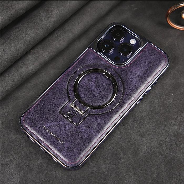 Funda de iPhone de cuero con soporte